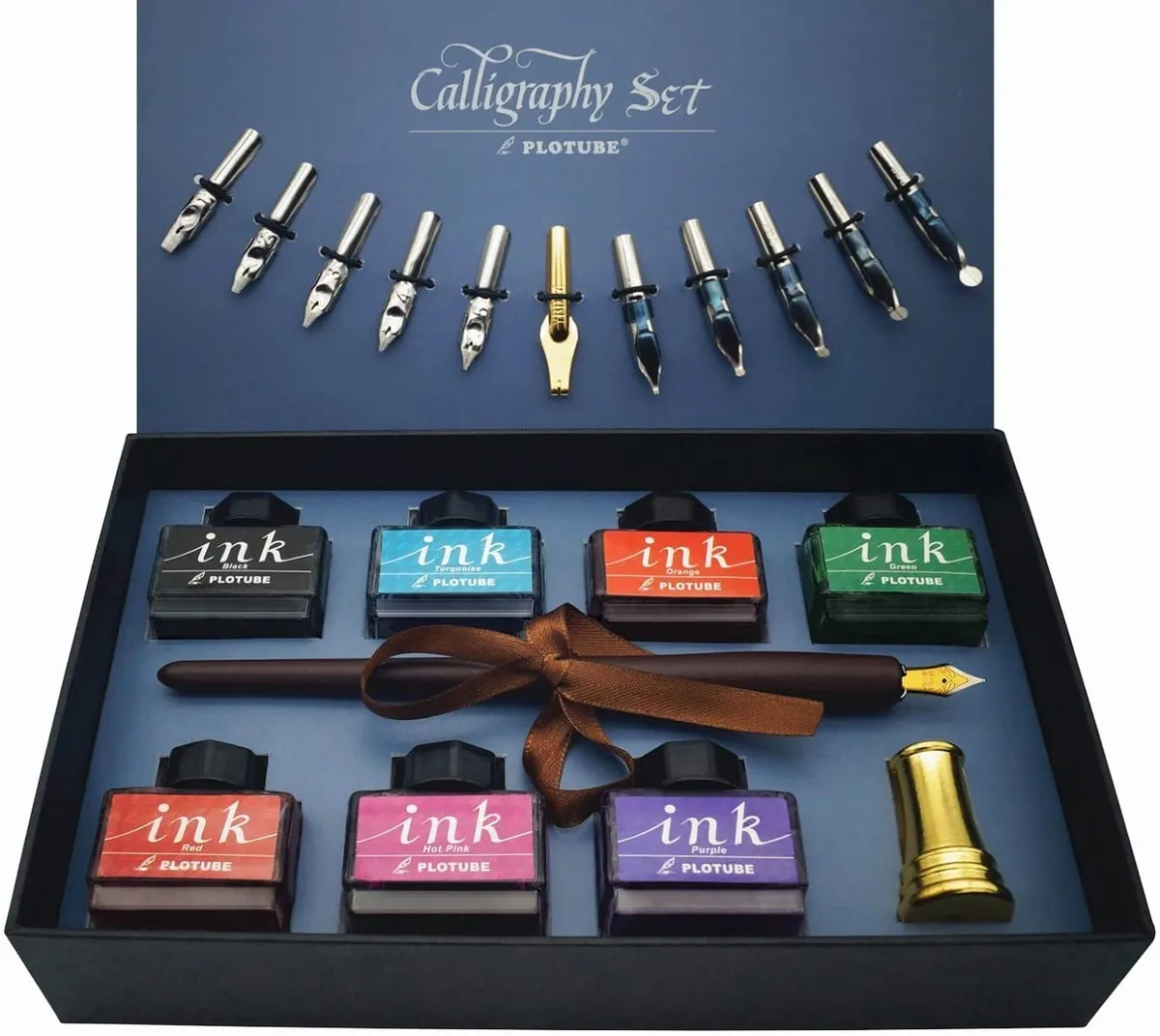 calligraphy kits for beginners in a box with dipping inks