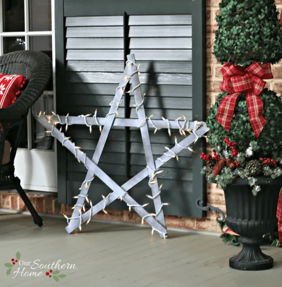 yardstick star diy outdoor christmas decorations