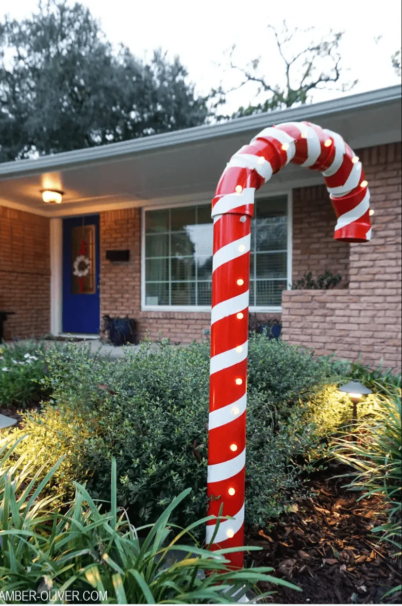 light up candy canes diy outdoor christmas decorations