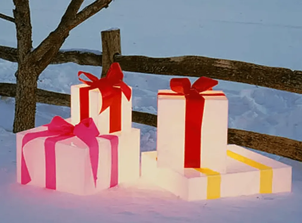 Glowing gift boxes diy outdoor Christmas decorations