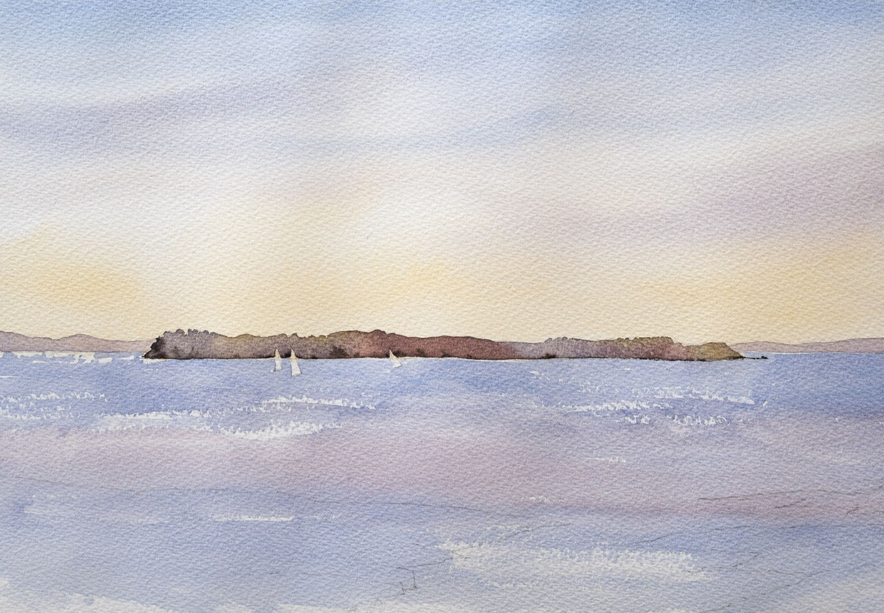 Step 3 – painting Brownsea Island