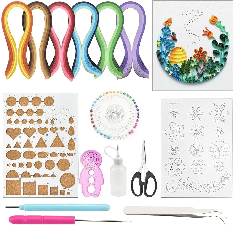 DIY Quilling Kit Crafts Paper Strips 3D Art Set Slotted Pens Template Tool  Best
