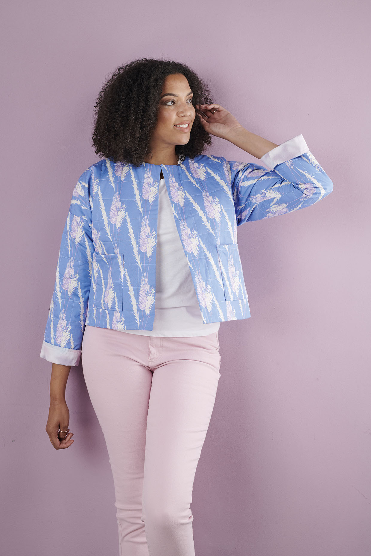 Patchwork Blue Kimono Quilted Jacket