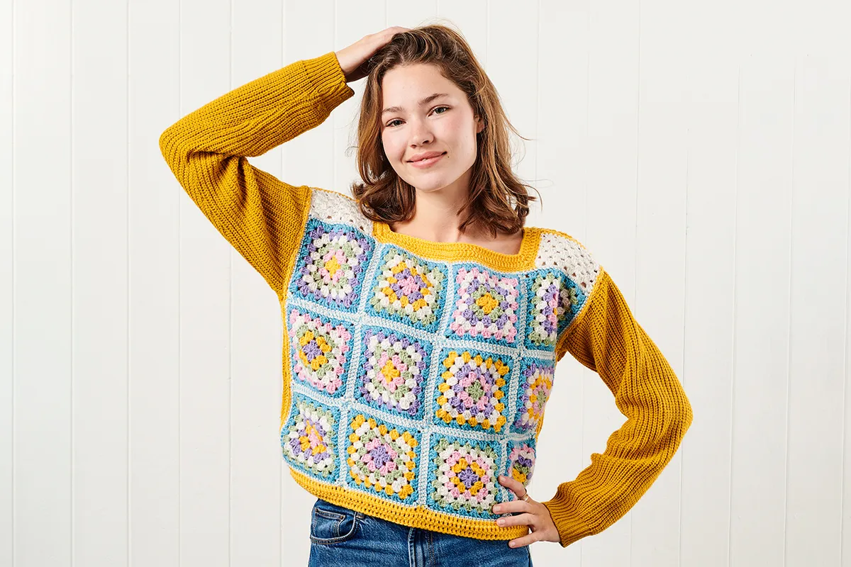 Granny Square Jumper Crochet Pattern