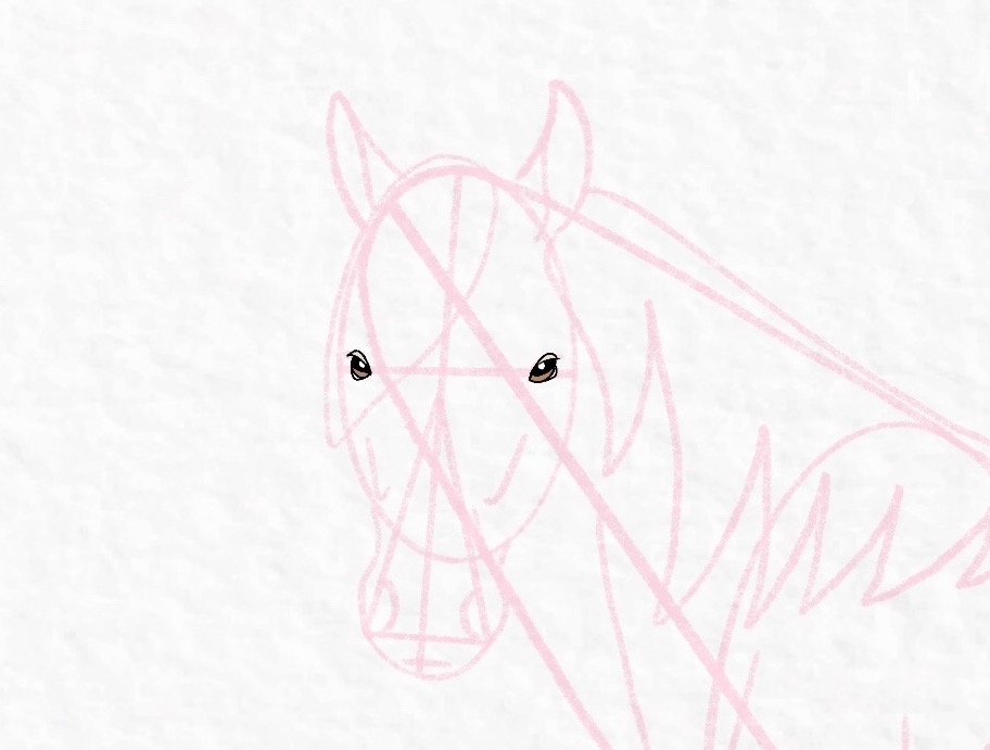 How to draw a horse - step 32