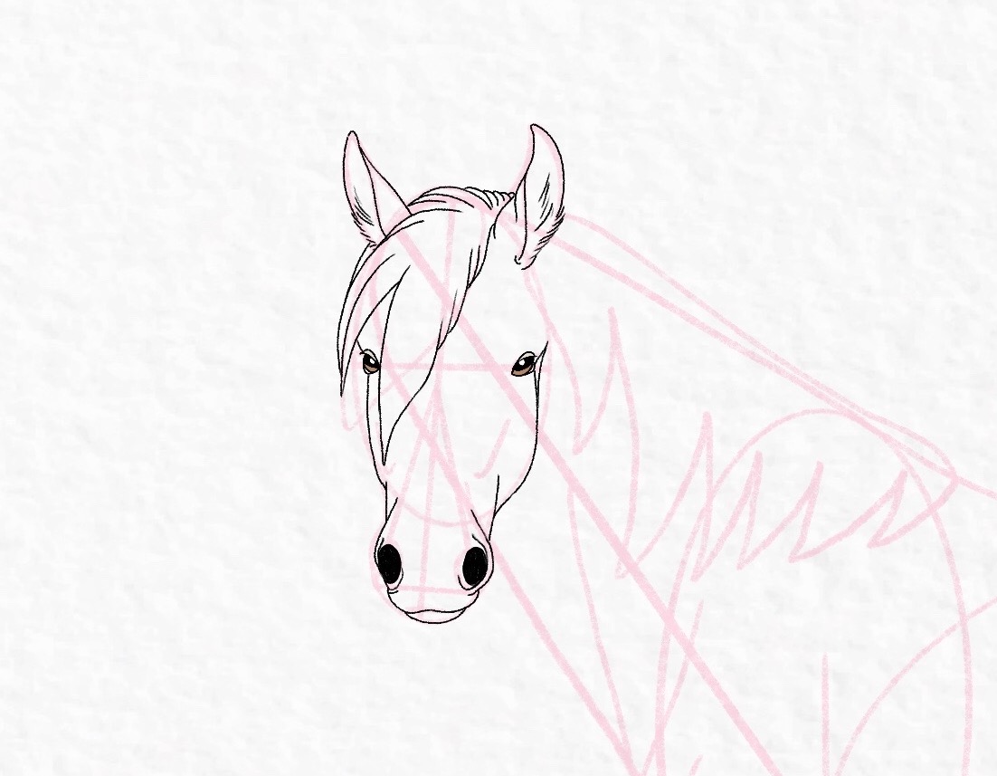 How to draw a horse - step 37