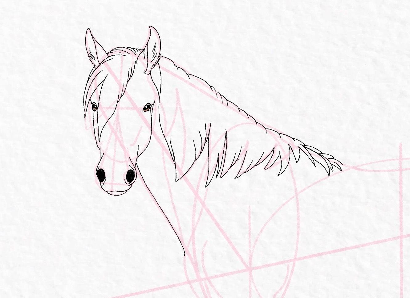 How to draw a horse - step 38
