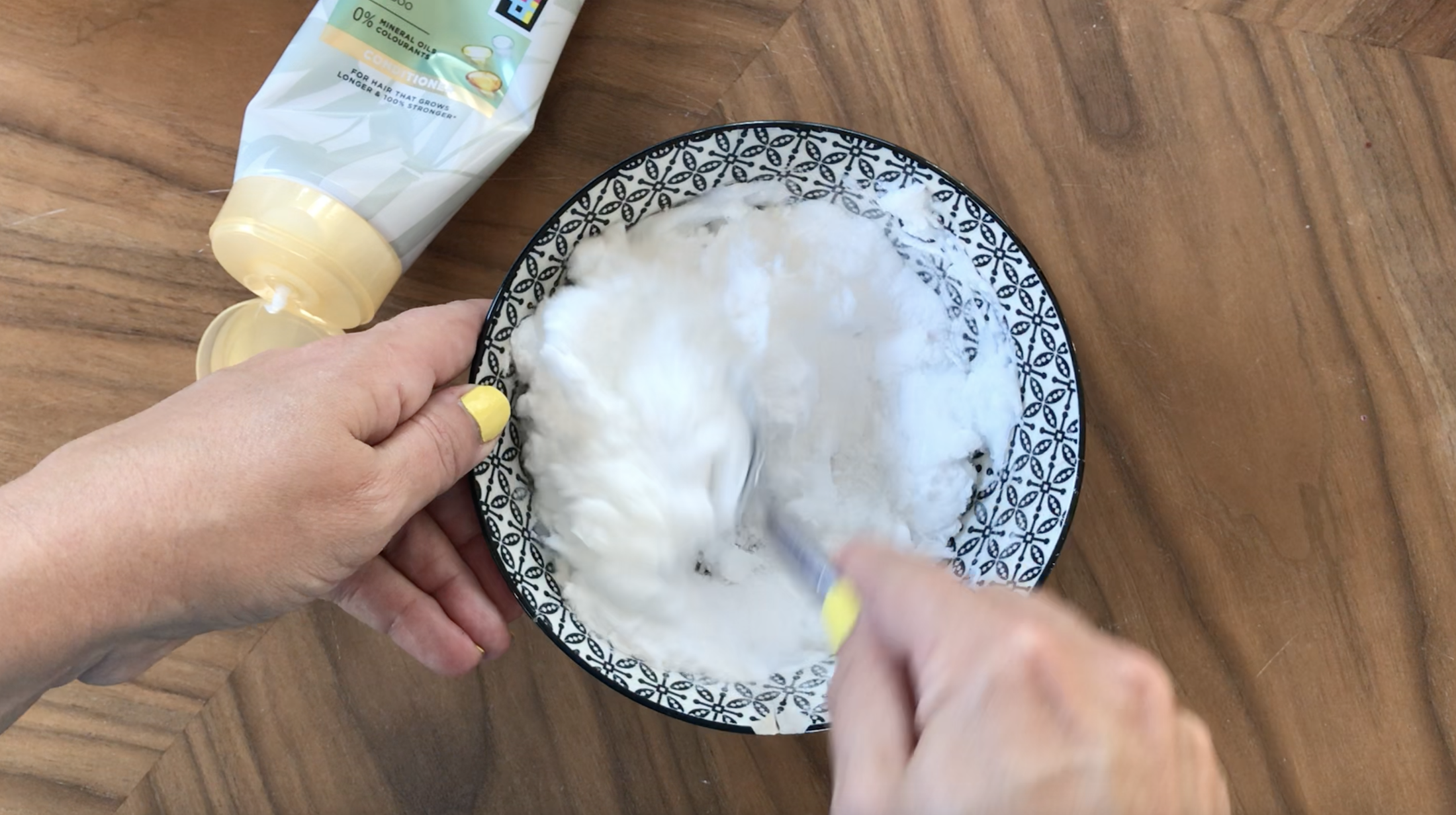 Stir your fake snow with a spoon