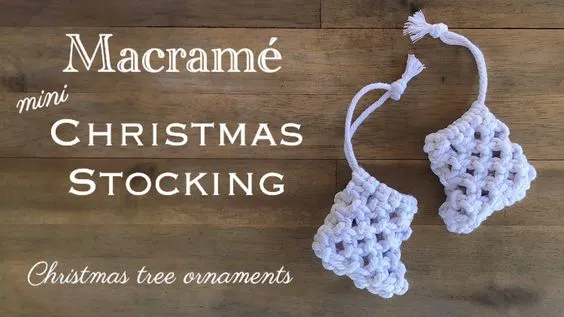 macrame mini christmas stocking