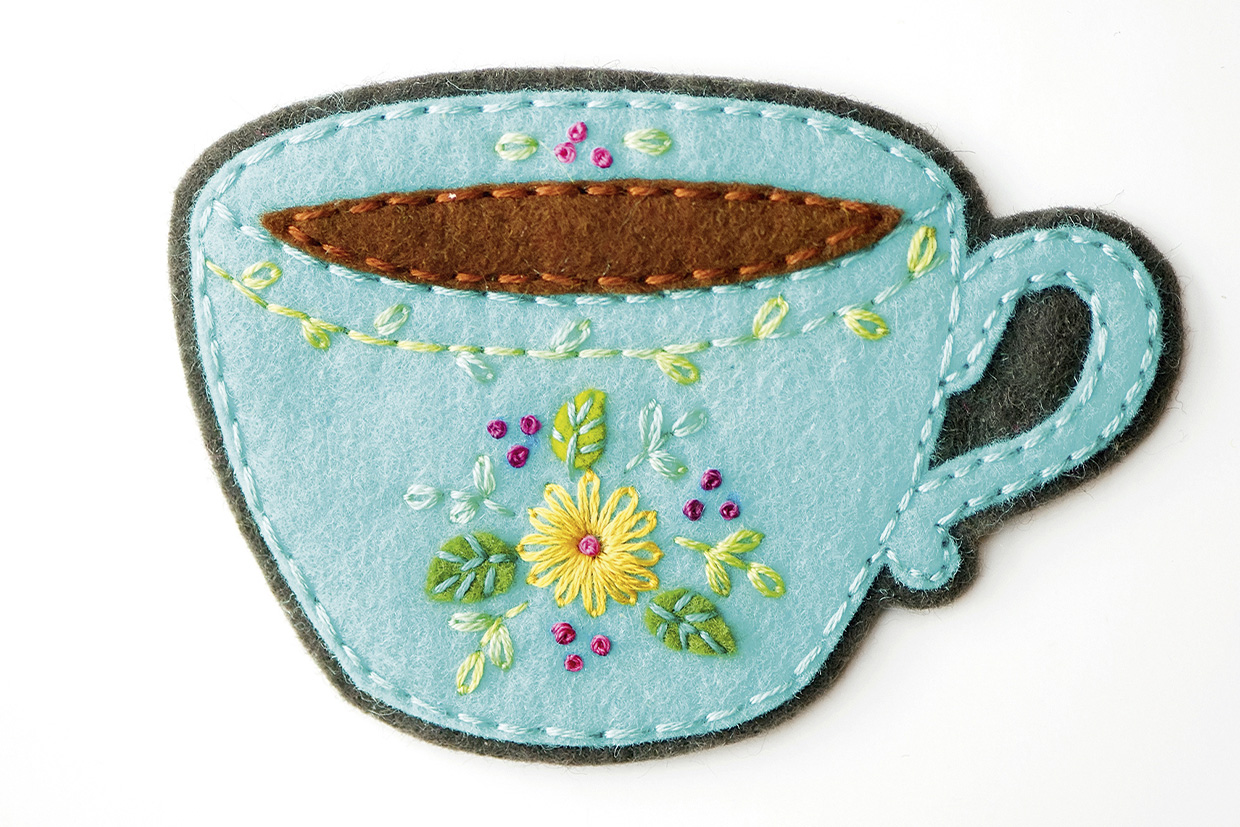 teacup embroidery step 3