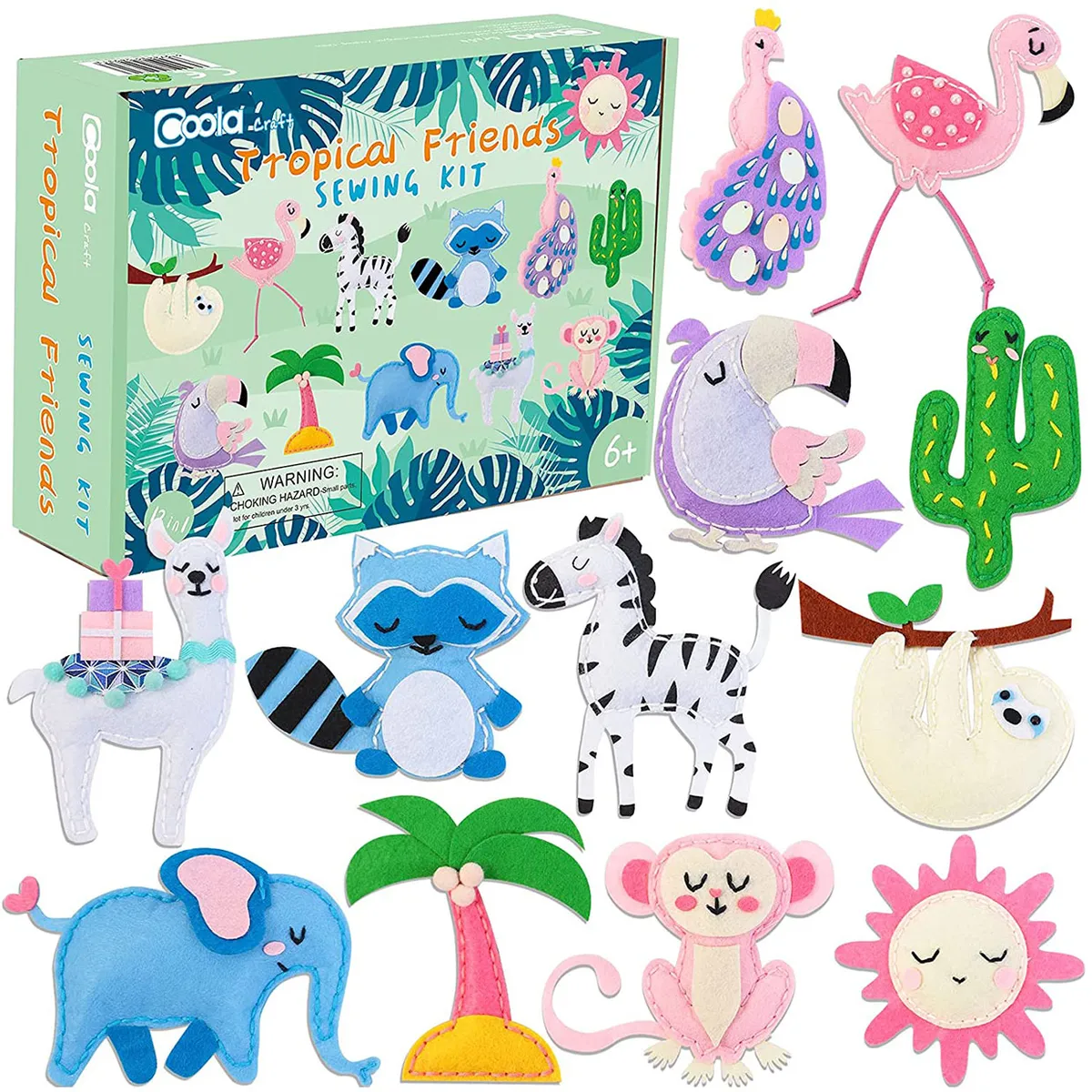 Tropical animals sewing kit