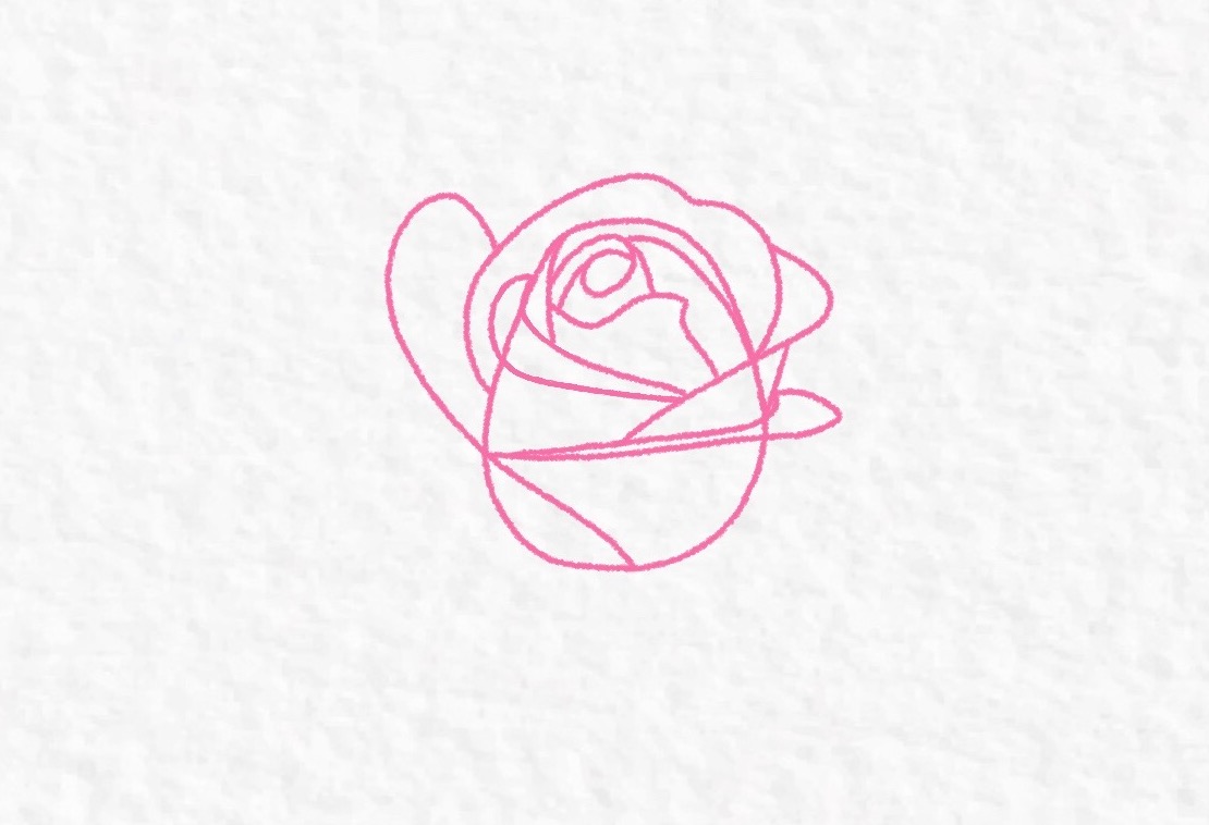 How to draw a rose, step by step drawing tutorial – step 10