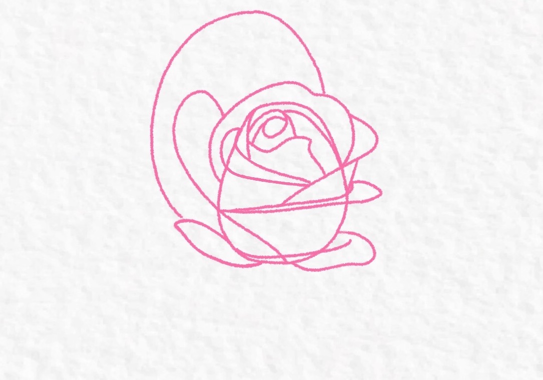 How to draw a rose, step by step drawing tutorial - step 12