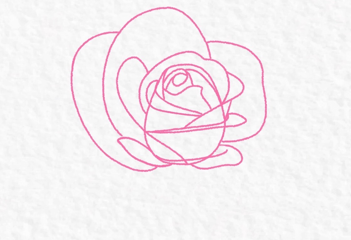 How to draw a rose, step by step drawing tutorial - step 14