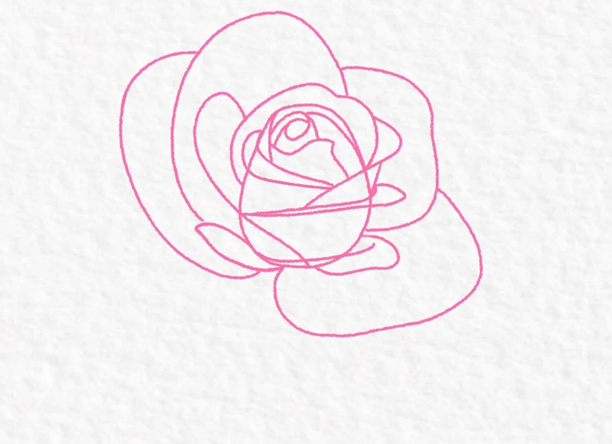 How to draw a rose, step by step drawing tutorial - step 15