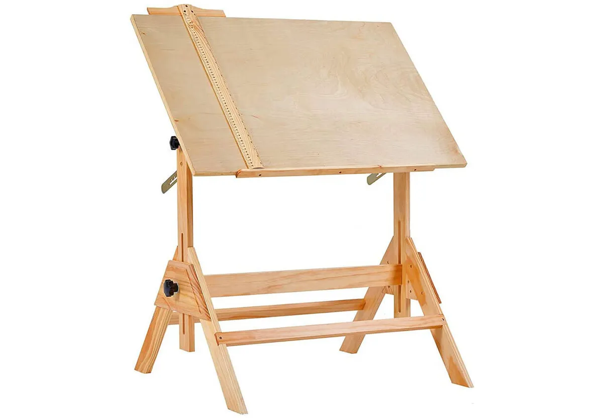 Meeden solid wood drafting desk