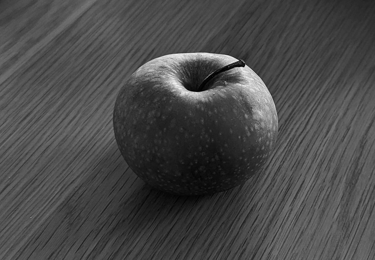 Monochrome apple photo