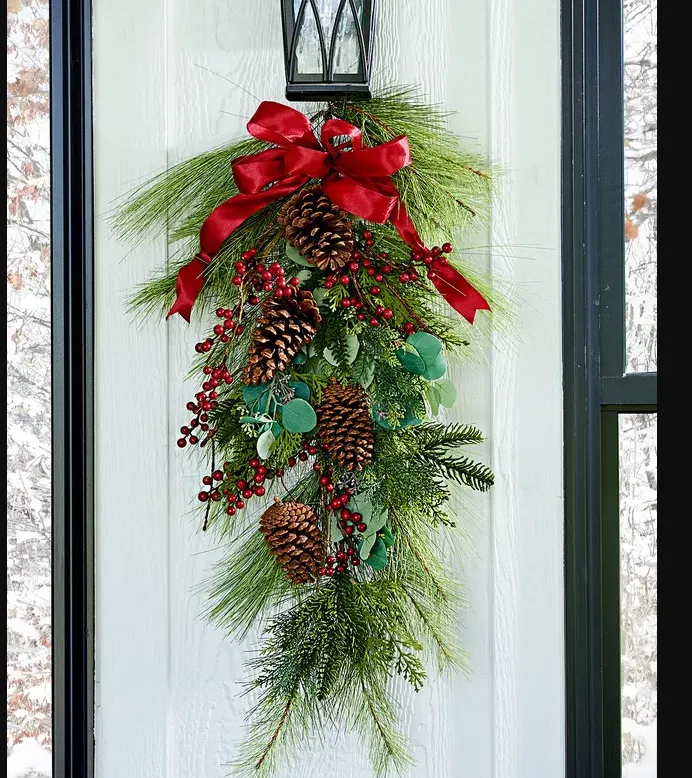 Christmas door swag wreath decoration