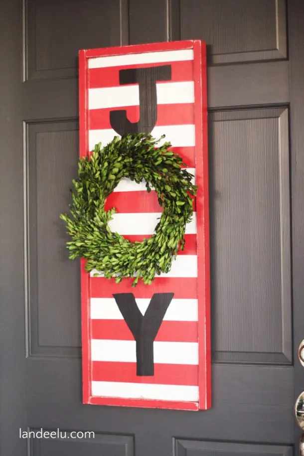 Joy Christmas door sign