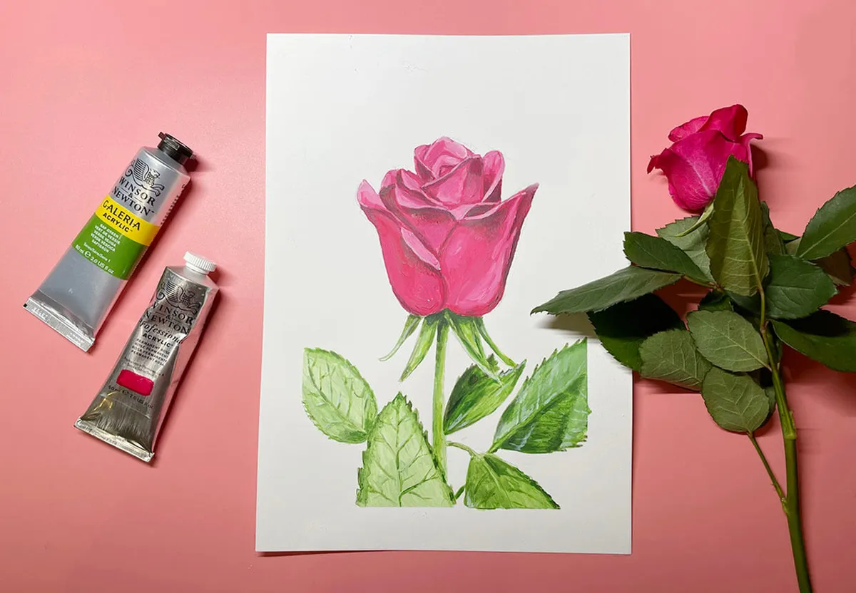 How to paint a rose