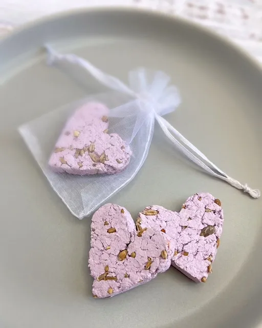 paper heart seed bombs