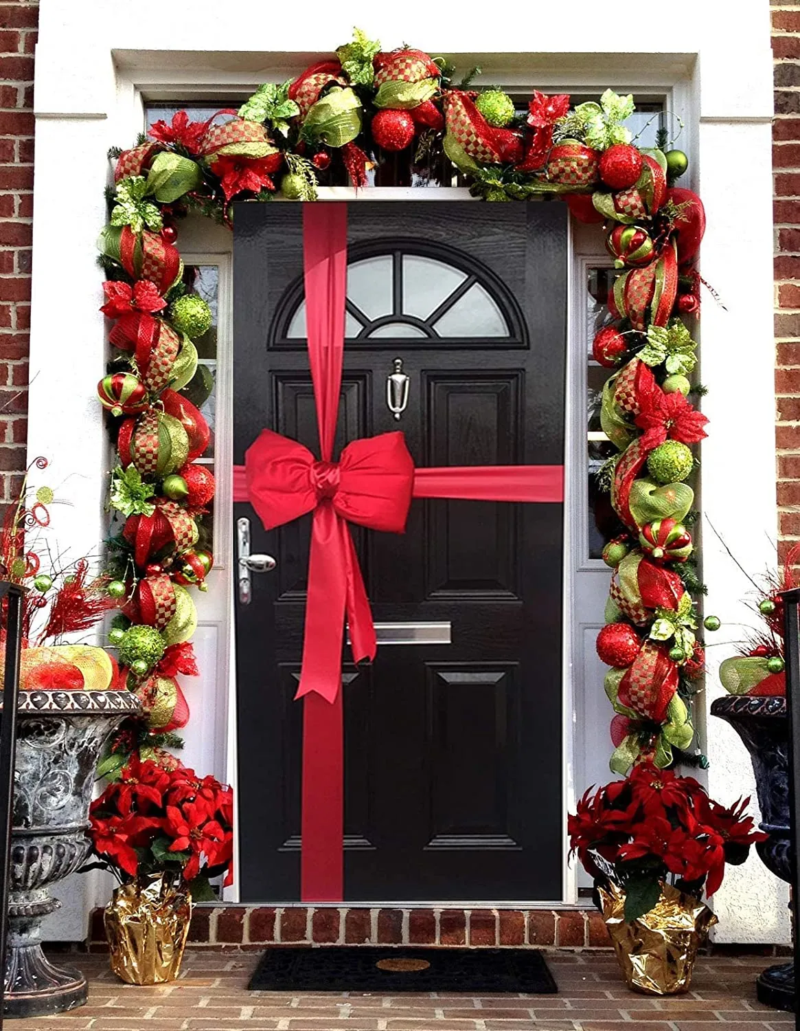 simple bow front door decoration