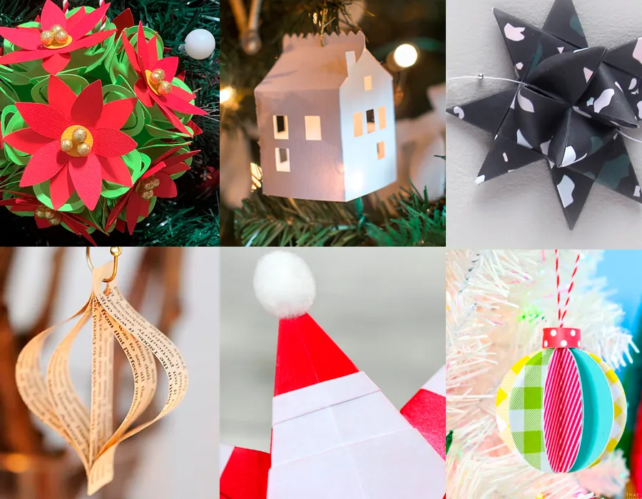 12 festive DIY paper Christmas ornaments