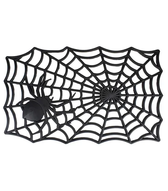Spider web Halloween coir doormat