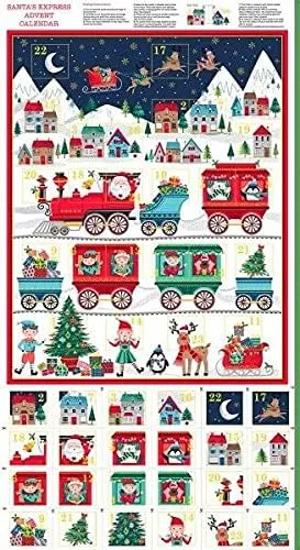 Christmas Santa's Express Train Advent Panel