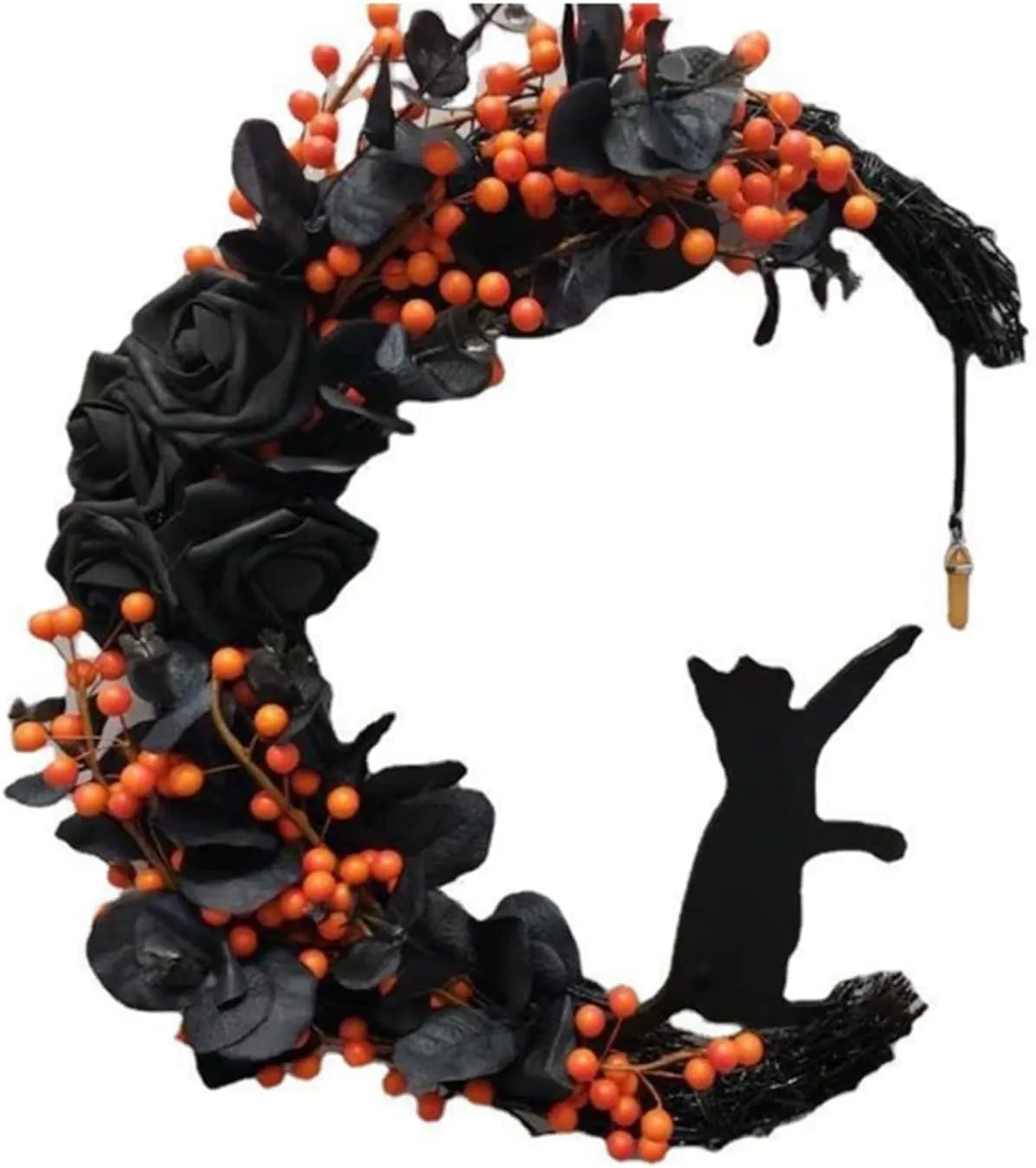 Moon and cat wreath
