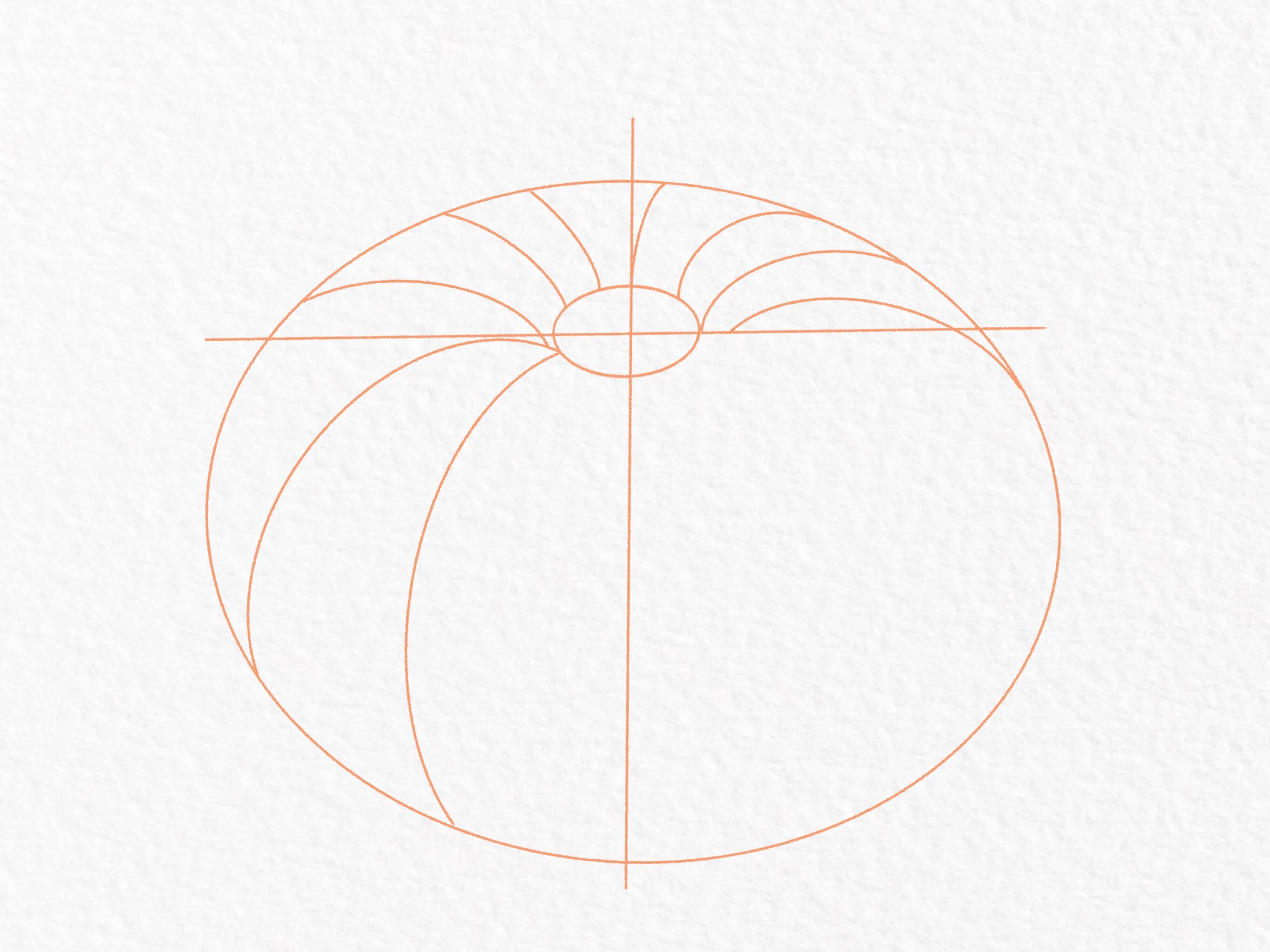 Pumpkin drawing tutorial, step 6