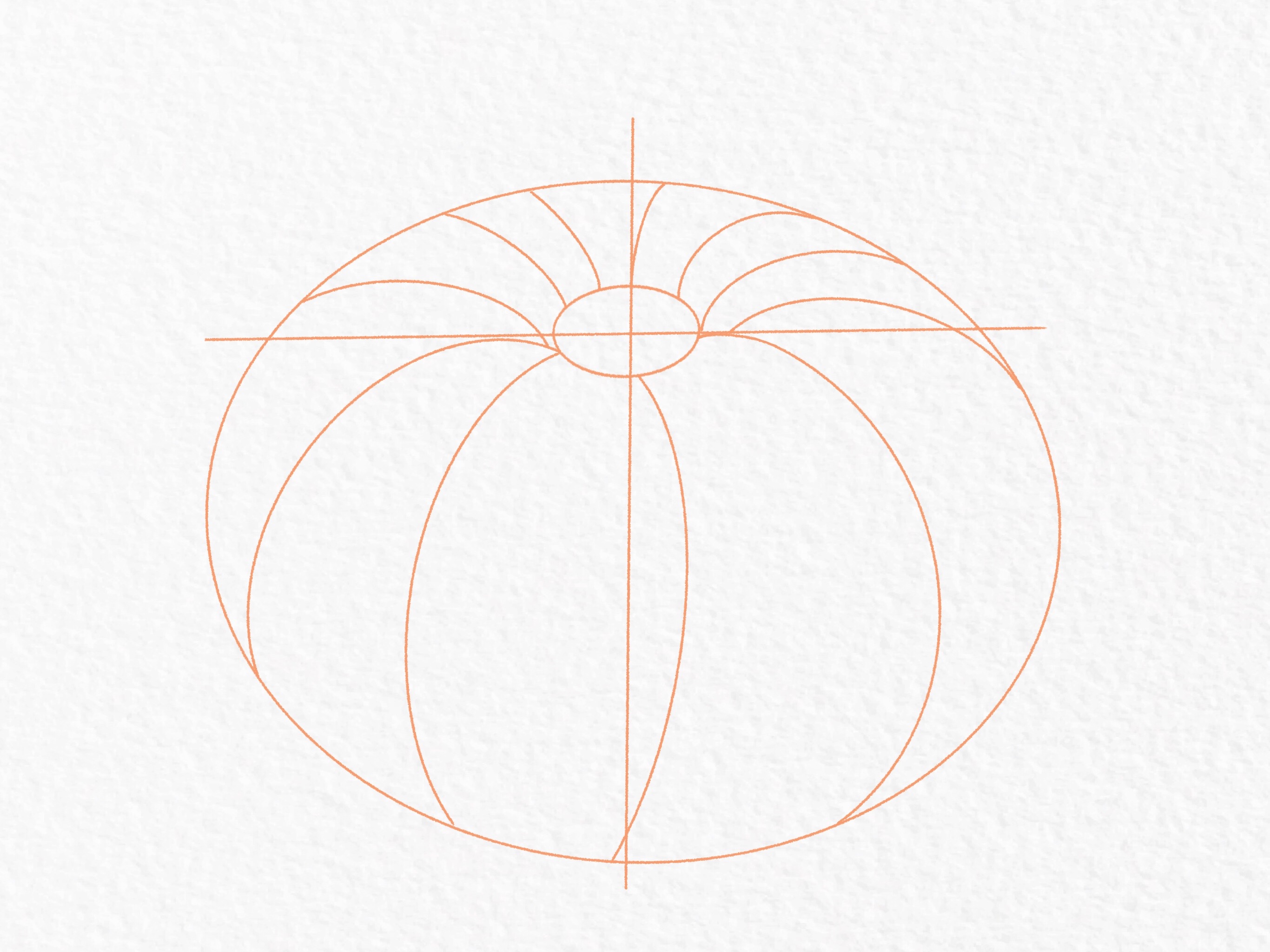 Pumpkin drawing tutorial, step 7