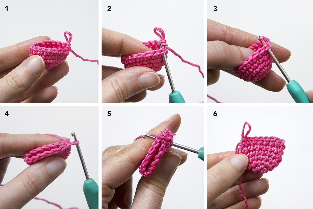 crochet bird steps 1-6