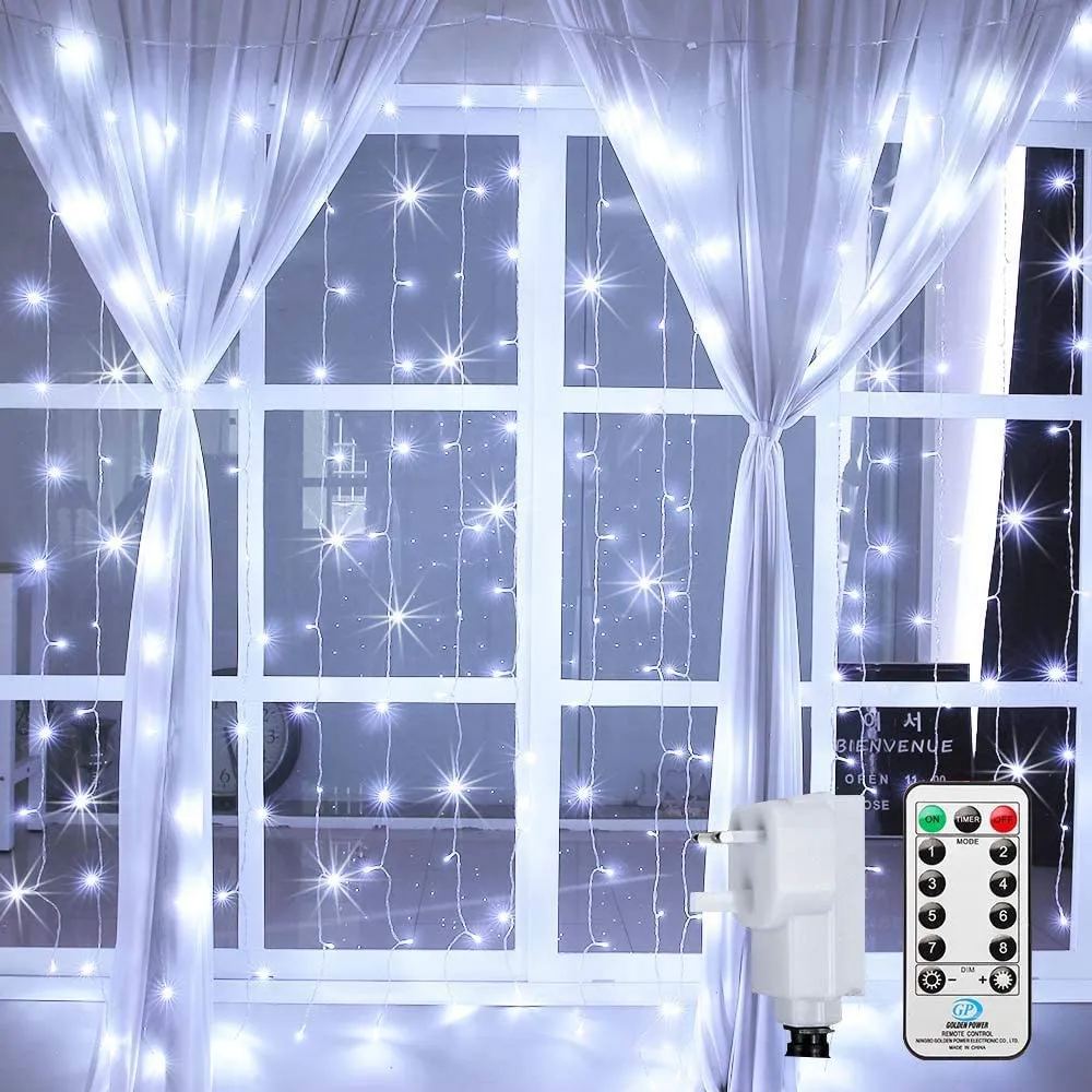 fairy light curtain in white led