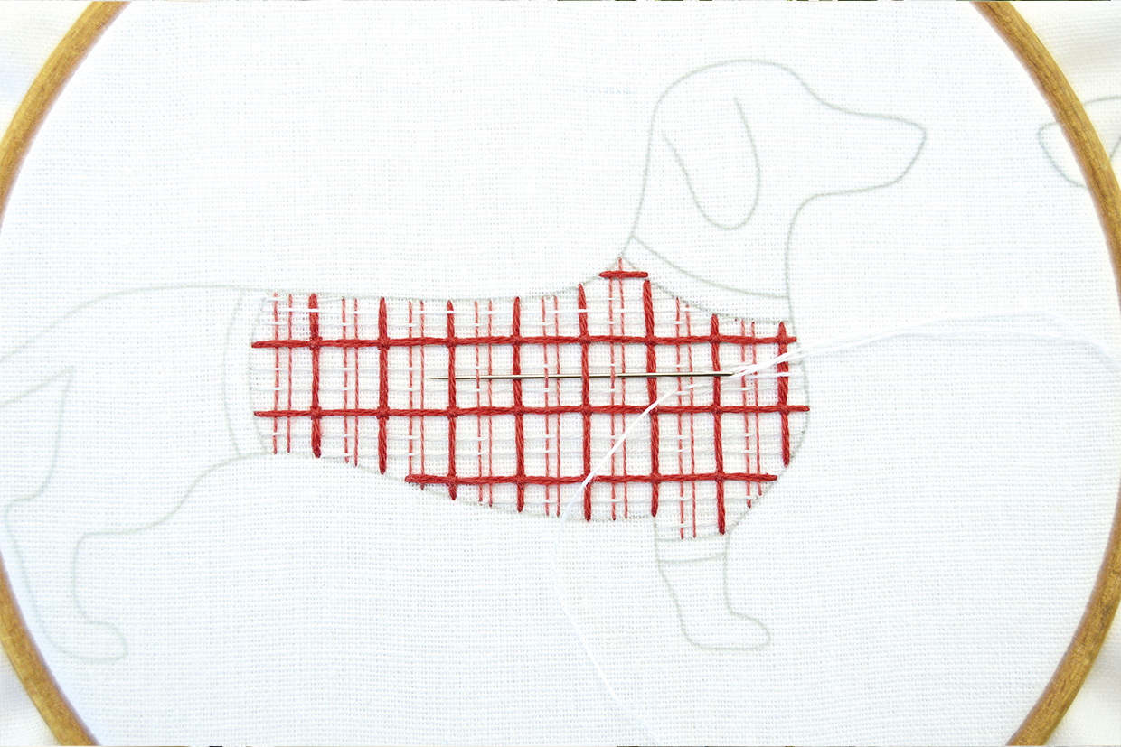 dog embroidery step 3