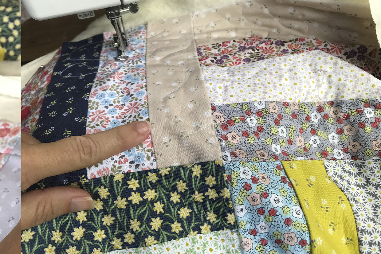 free motion quilting step 12 sew layers