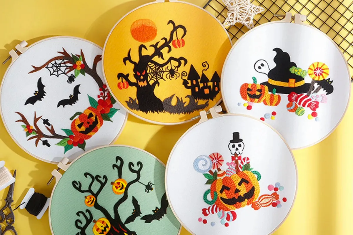 halloween embroidery kit - various