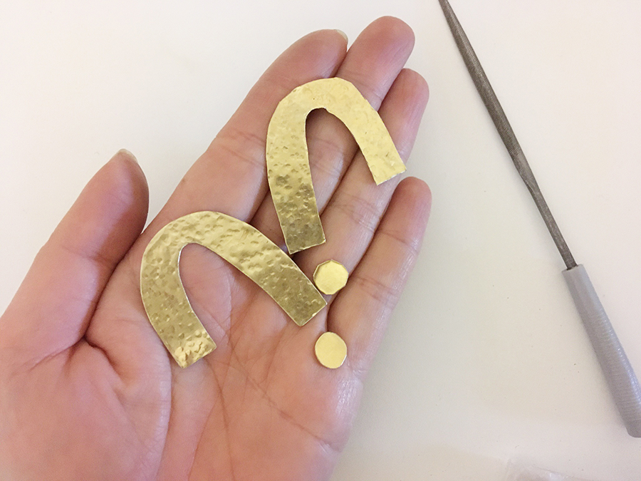 how to make brass earrings step 4