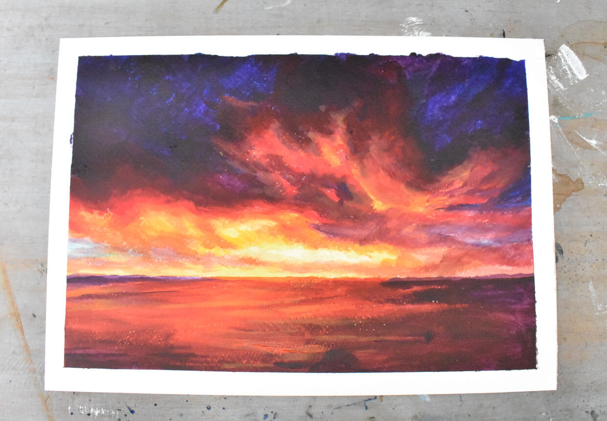 How to paint a sunset