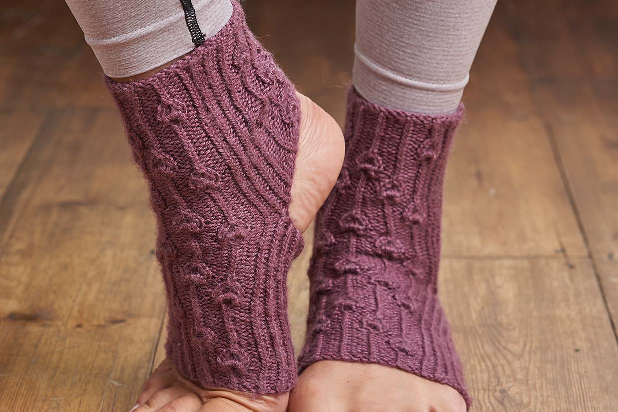 Yoga sock pattern heel and cuff