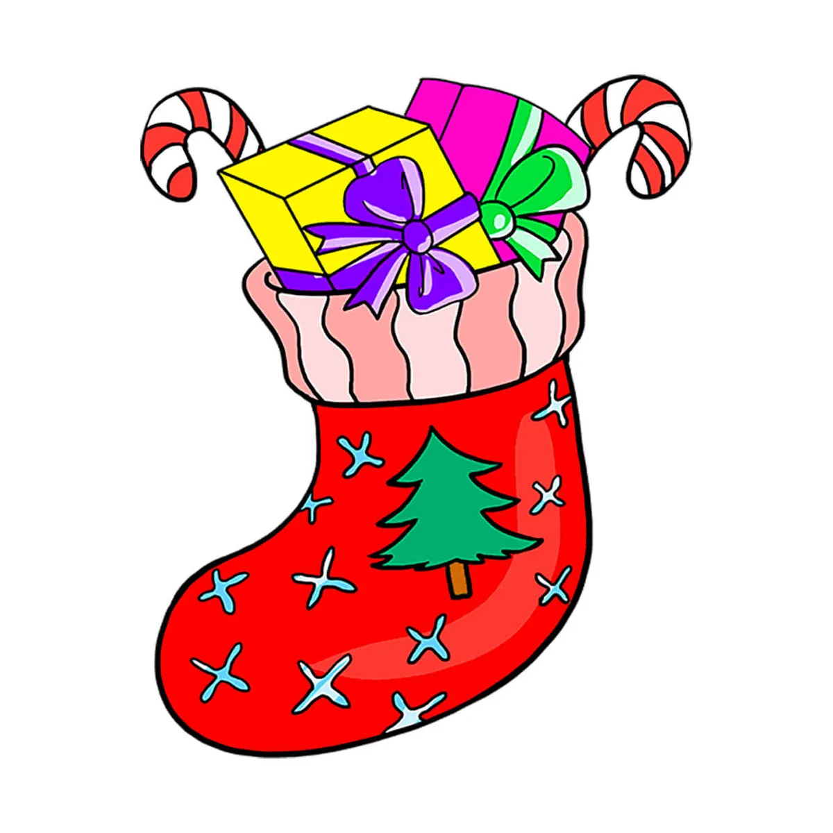 26 Christmas stocking clipart pages for easy craft & coloring fun for the  holidays, at