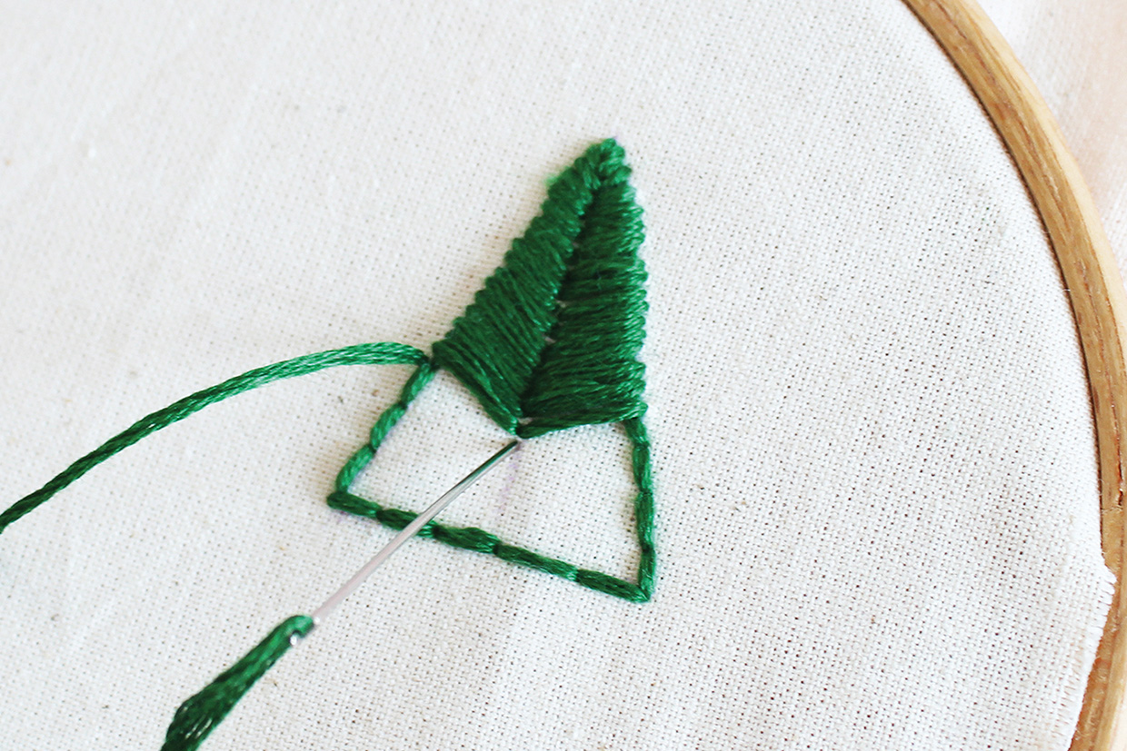 christmas tree embroidery step 2