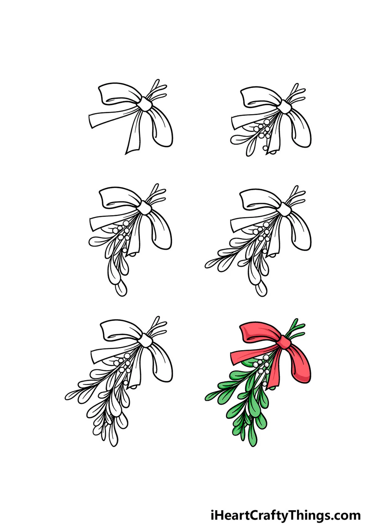 How to draw mistletoe