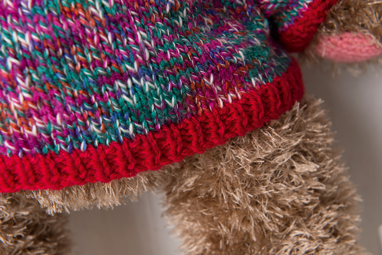 Teddy bear knitting pattern fur close up
