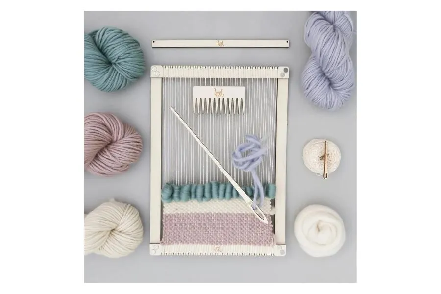 Pastel coloured weaving loom