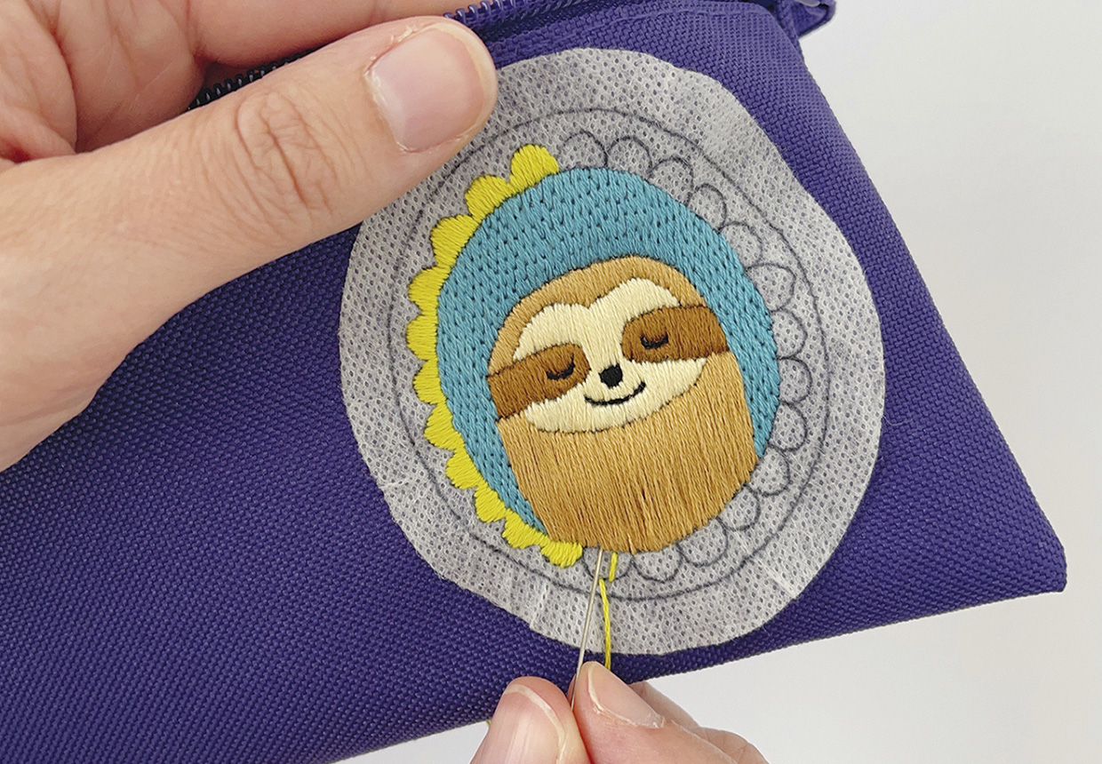 sloth embroidery step 5