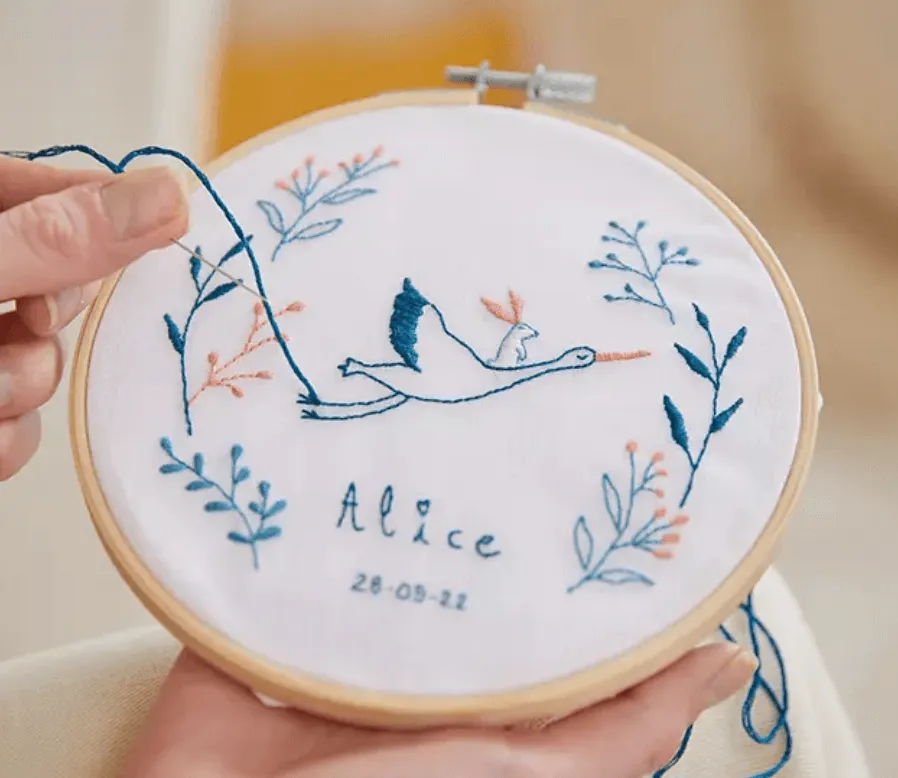 small embroidery - stork