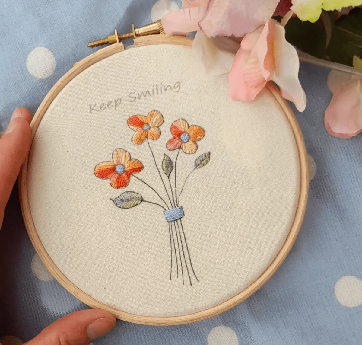 small embroidery - keep smiling