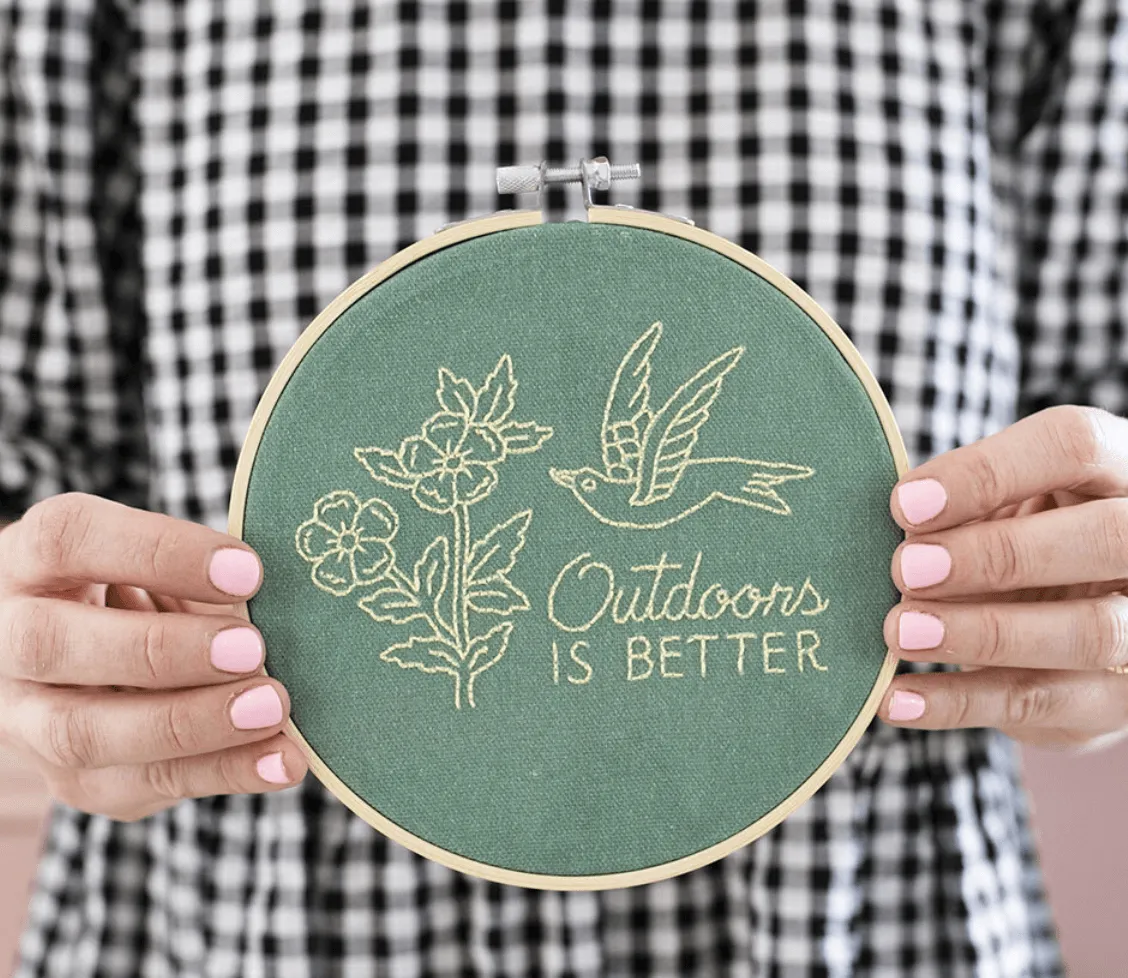 small embroidery - outdoors is better