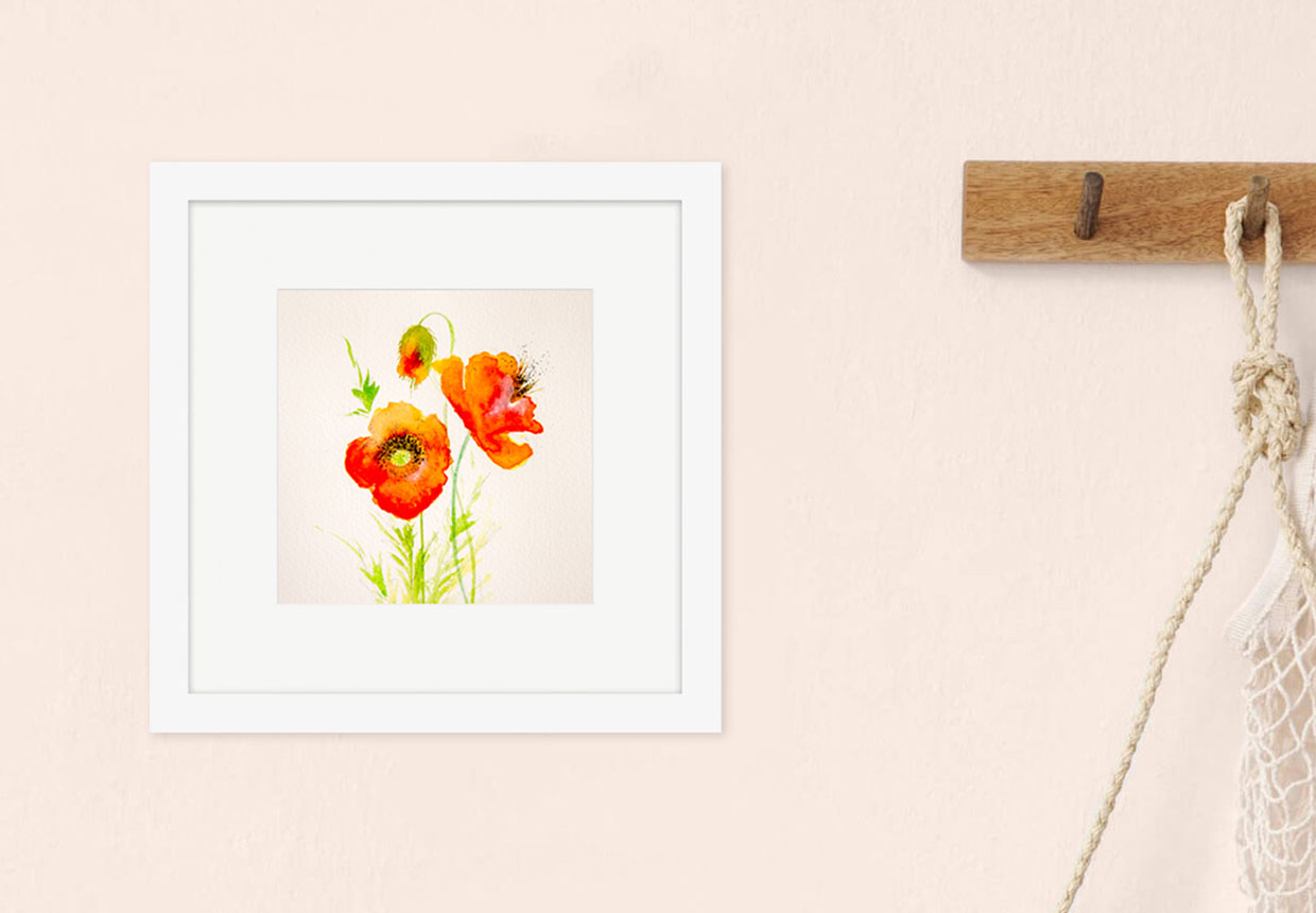 Step 12 – frame your easy flower painting